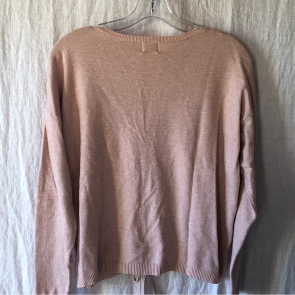 Dreamers by Debut soft stretch sweater dusty pink cinch front detail size M/L - Picture 9 of 9